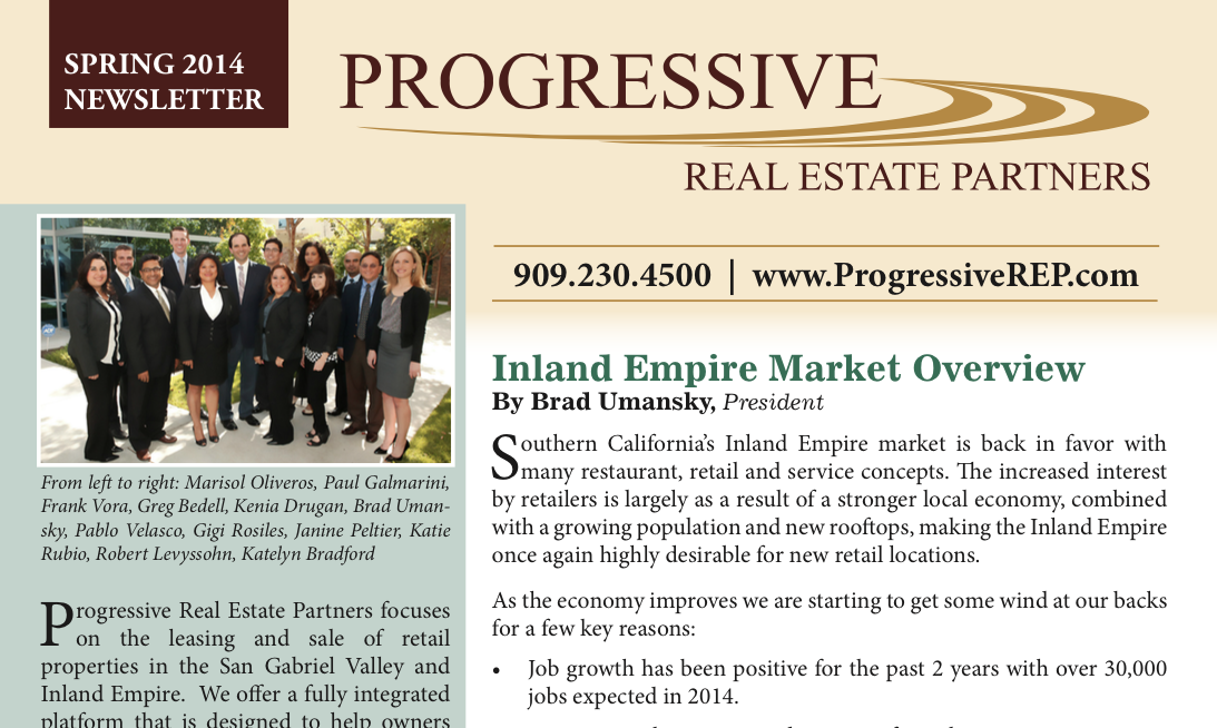 Newsletter Spring 2014 Progressive Real Estate Partners 9952