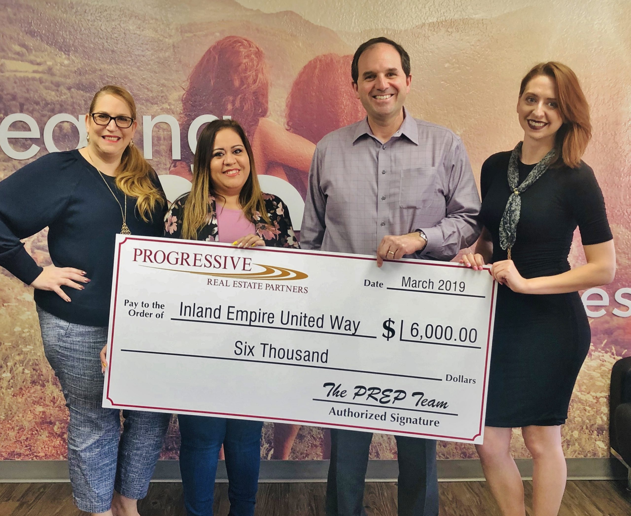 Donation to IE United Way Progressive Real Estate Partners Presents $6,000 Donation to Inland Empire United Way