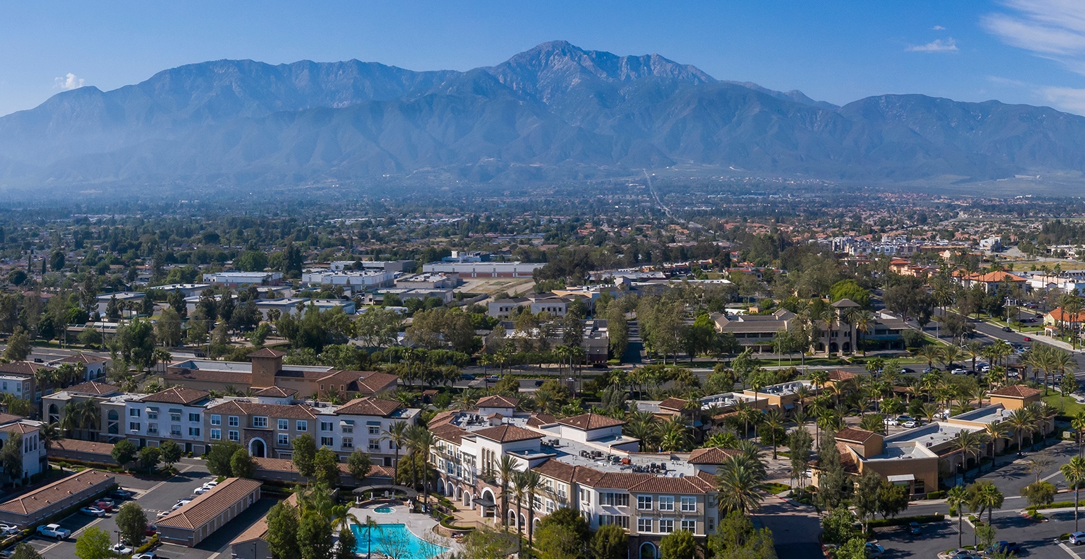 Aerial,View,Of,The,Downtown,Area,Of,Ranacho,Cucamonga,,California. 2023 SoCal Inland Empire Retail Real Estate Observations