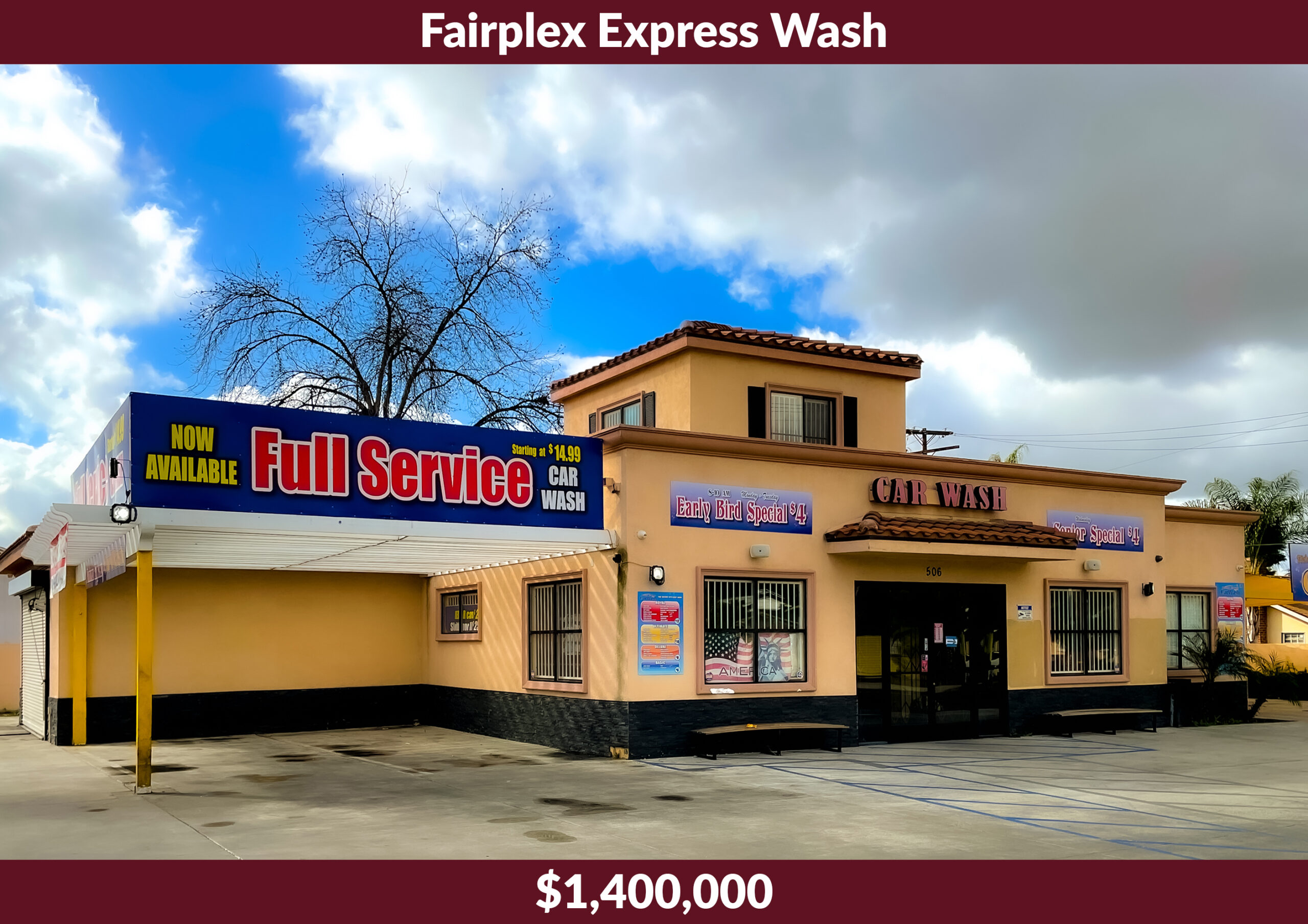 Fairplex Express Wash was a $1,400,000 sale at 506 W Orange Grove Avenue, Pomona, CA, represented by Victor Buendia.