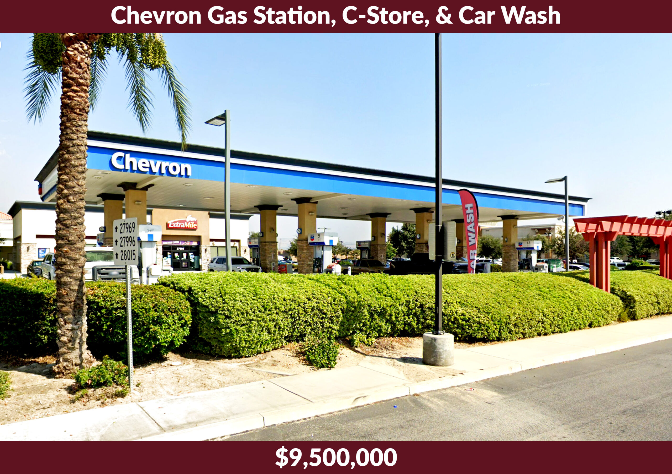 Chevron gas station was a $8,075,000 sale at 27981 Greenspot Rd, Highland, CA, represented by Victor Buendia.