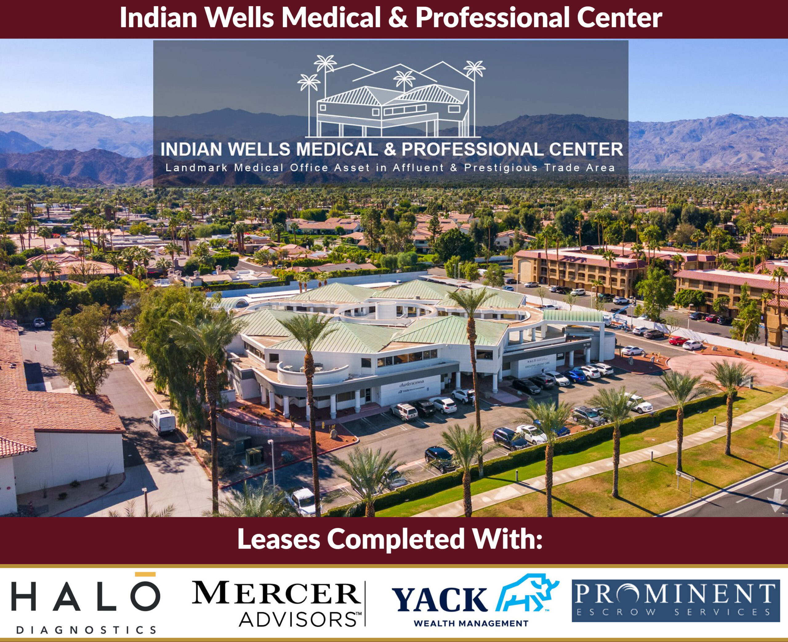 Several retail leases at 74785 Highway 111, Indian Wells, CA. Represented by Heather Sharp.