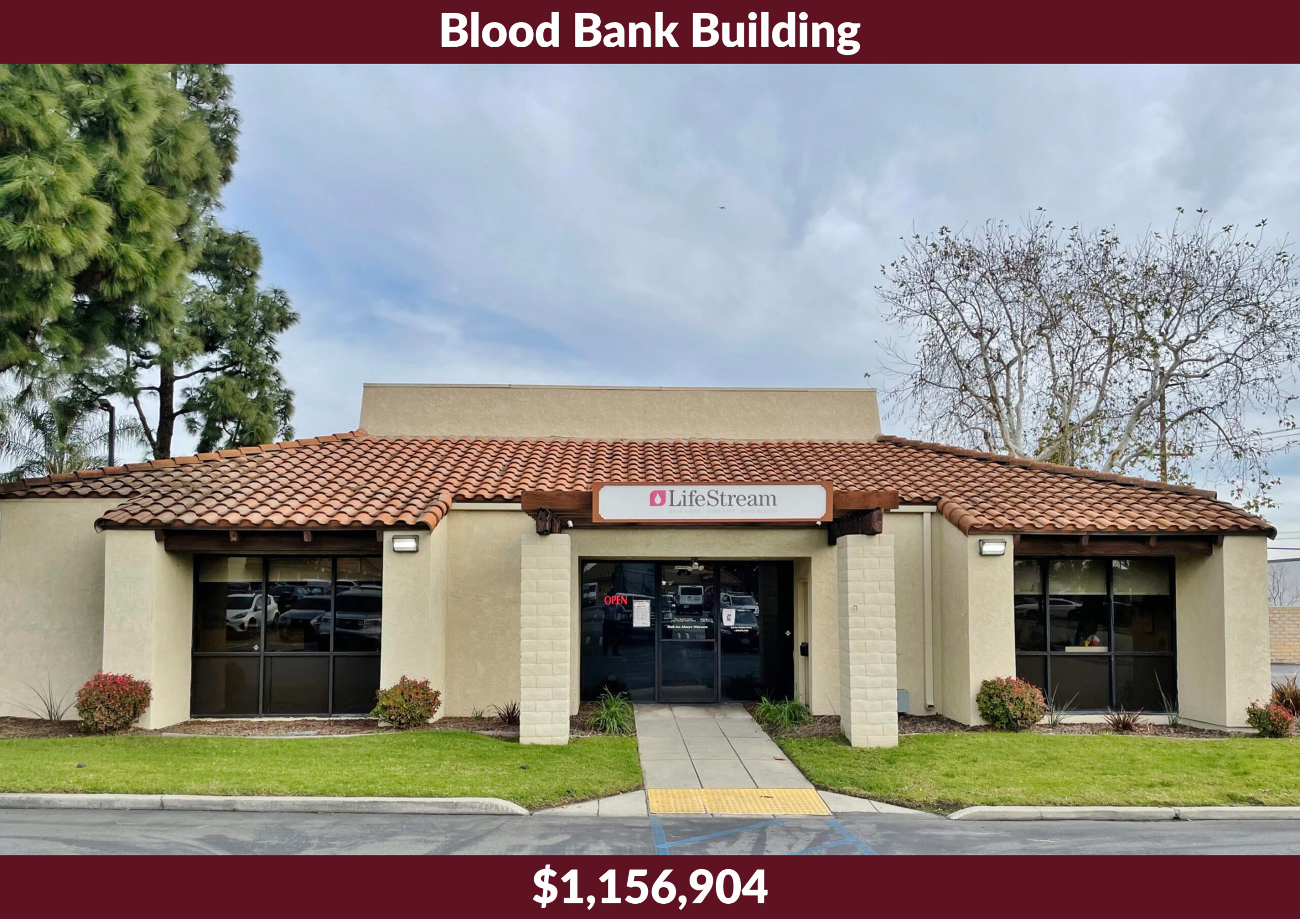 The Vineyard Ontario Blood Bank Building was a $1,156,904 sale at 1959 E. 4th St., Ontario, CA, represented by Paul Su.