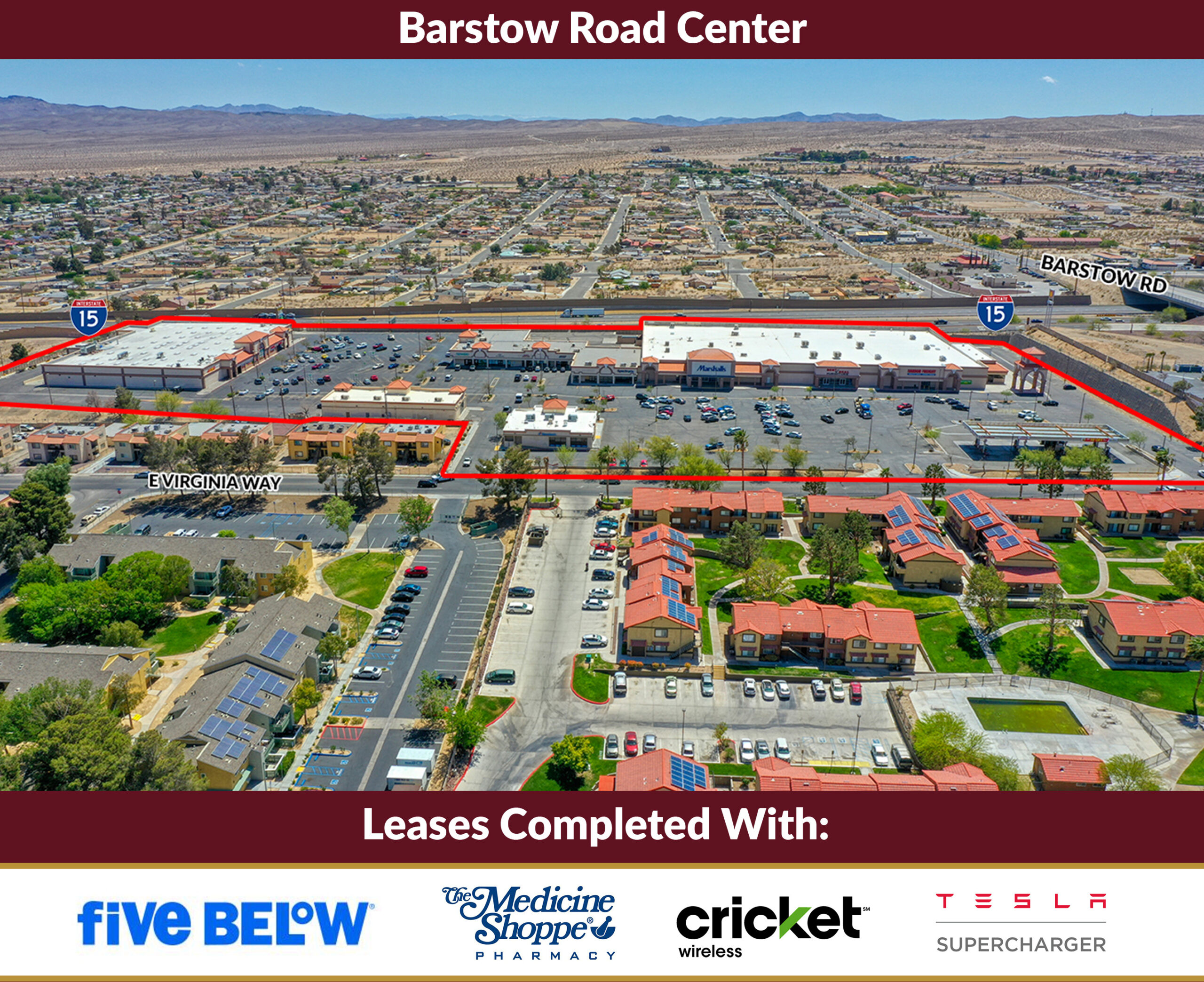 retail leases at 504 E Virginia Way, Barstow, CA. Represented by Roxanne Klein and Monica Dal Bianco-West.